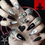 Long Almond Water Drop Fake Nail Patch Halloween Skull Wear Manicure - Image 7