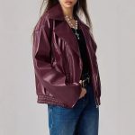 Loose-fitting Long Sleeves Leather Jacket Coat - Image 6
