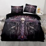 Rose Skull Printed Home Textile Bedding Suit - Image 6