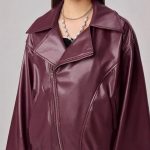 Loose-fitting Long Sleeves Leather Jacket Coat - Image 5