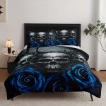 Rose Skull Printed Home Textile Bedding Suit - Image 5