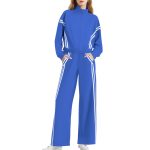 Women's Side Double Stripe Long-sleeve Zipper Pants Pocket Sports Suit - Image 10
