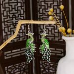 Cloisonne Peacock Earrings Miao Silver National Totem Phoenix - Image 9