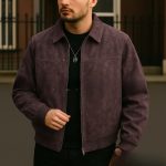 Vintage Brown Lapel Men's Leather Overcoat Jacket - Image 4