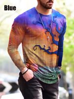 Halloween Autumn And Winter Men S Print Simple Long-Sleeved T Shirt - Image 9