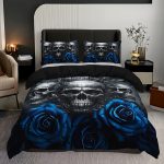 Rose Skull Printed Home Textile Bedding Suit
