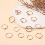 Vintage Opal Rhinestone Star Moon 13 Pieces Set Rings - Image 3