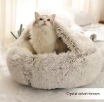 2 In 1 Dog And Cat Bed Pet Winter Bed Round Plush Warm Bed House Soft Long Plush Pets Bed Pet Products - Image 2