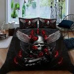 Rose Skull Printed Home Textile Bedding Suit - Image 3