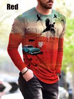 Halloween Autumn And Winter Men S Print Simple Long-Sleeved T Shirt - Image 2