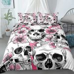 Halloween Skull Print Down Quilt Cover Suit Gothic - Image 10