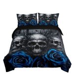 Rose Skull Printed Home Textile Bedding Suit - Image 10