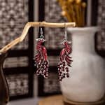 Cloisonne Peacock Earrings Miao Silver National Totem Phoenix - Image 5