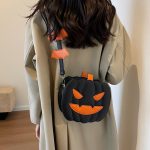 2023 Halloween Bags Funny Pumpkin Cartoon Shoulder Crossbody Bag With Bat Personalized Creative Female Bag - Image 4