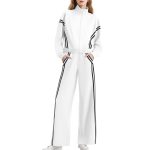 Women's Side Double Stripe Long-sleeve Zipper Pants Pocket Sports Suit - Image 5