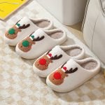 Winter Warm Home Christmas Elk Cotton Slippers - Image 6