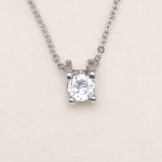 Simple Zircon Inlaid Plated Unisex Necklace - Image 3