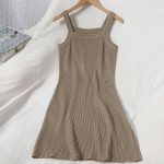 Women's All-match Slim Ribbed Hip Knitted Suspender Dress - Image 4