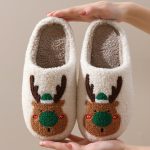 Winter Warm Home Christmas Elk Cotton Slippers - Image 5