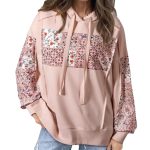 Pullover Hoodie With Drawstrings Top Casual Printed Loose Sweatshirt - Image 5