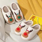 Winter Warm Home Christmas Elk Cotton Slippers - Image 7