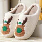 Winter Warm Home Christmas Elk Cotton Slippers - Image 8