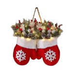 Christmas Garland Creative Glove Shaped Simulated Flower Wreath Window Door Gate Decoration Door Sign Xmas Party Decoration - Image 4