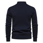 Half-zipper Pullover Sweater Men's Fashion Casual Stand Collar Long-sleeved Knitted Tops Fall Winter Clothing - Image 5