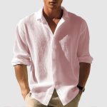Men's Lapel Long Sleeve Shirt Fashion Solid Single Breasted Tops Fall Spring Clothing - Image 8