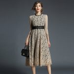 New European And American Hook Flower Hollow Stitching Lace Dress - Image 3