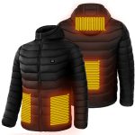 Men Heated Puffer Jacket Electric Heating Coat Insulated Hood Windbreaker 9Heat Zones - Image 5