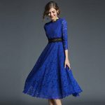 New European And American Hook Flower Hollow Stitching Lace Dress - Image 5