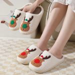 Winter Warm Home Christmas Elk Cotton Slippers - Image 4