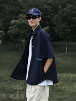 Men's Trendy Brand Short Sleeve Shirt Retro Loose - Image 4