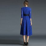 New European And American Hook Flower Hollow Stitching Lace Dress - Image 2