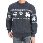 Winter Ugly Christmas Pullovers Sweater For Men Thick Warm Knitted Sweaters With Deer Christmas Holiday Round Neck Tops - Image 2