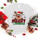 Cute Merry Christmas Printed T-shirt - Image 8