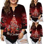 Women's V-neck Shirt Positioning T-shirt Christmas - Image 3