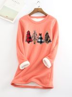 Ladies Christmas plus velvet base shirt - Image 3