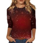 Christmas Round Neck 34 Sleeves T-shirt - Image 7