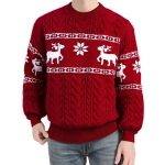 Winter Ugly Christmas Pullovers Sweater For Men Thick Warm Knitted Sweaters With Deer Christmas Holiday Round Neck Tops - Image 5