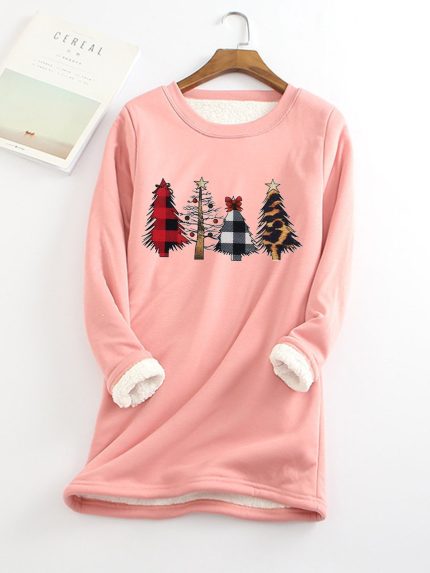 Ladies Christmas plus velvet base shirt