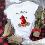 Christmas Print Girlfriends Red T-Shirt - Image 2