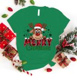 Cute Merry Christmas Printed T-shirt - Image 9