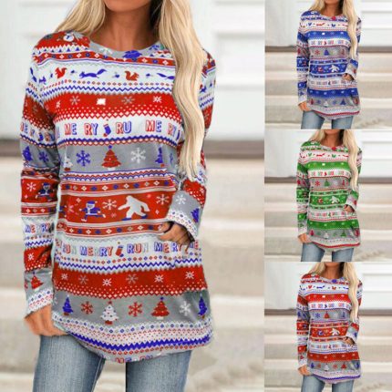 Christmas Sweater With Loose Bottoming Shirt