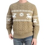 Winter Ugly Christmas Pullovers Sweater For Men Thick Warm Knitted Sweaters With Deer Christmas Holiday Round Neck Tops - Image 3