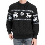 Winter Ugly Christmas Pullovers Sweater For Men Thick Warm Knitted Sweaters With Deer Christmas Holiday Round Neck Tops - Image 4