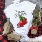 Christmas Print Girlfriends Red T-Shirt - Image 7