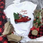 Christmas Print Girlfriends Red T-Shirt - Image 3