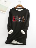 Ladies Christmas plus velvet base shirt - Image 2
